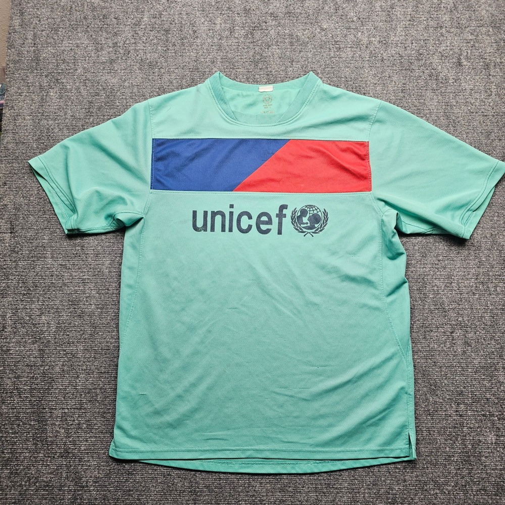 Unicef Real Corona 11 Soccer Jersey Teal Green Short Sleeve Mesh Shirt Large